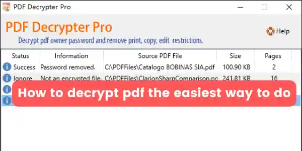 How to decrypt pdf