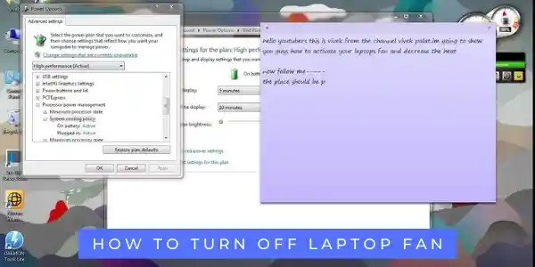How to turn off laptop fan