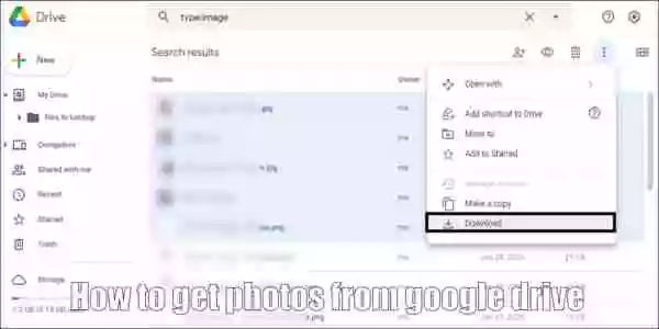 How to get photos from google drive