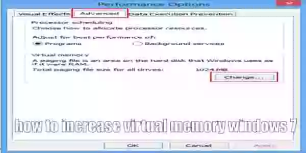 How to increase virtual memory windows 7