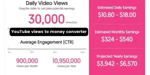 YouTube views to money converter