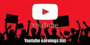 YouTube earnings list